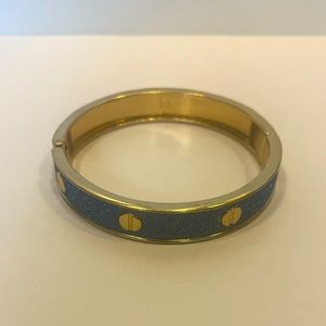 Sparkle blue hinged bangle bracelet